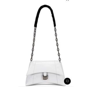 BALENCIAGA Small Downtown Shoulder Bag Black White
